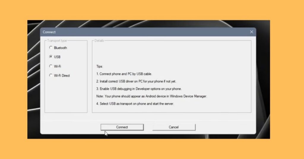 WO Mic PC Supported Connection Methods